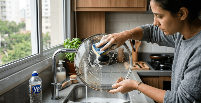 Como limpar tampa de panela de vidro